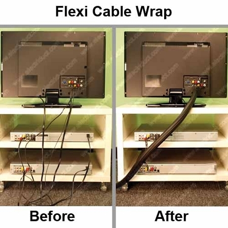 Electriduct Flexi Cable Wrap Cord Organizer- 12ft- White WL-RI-FCW12-WT-2PK